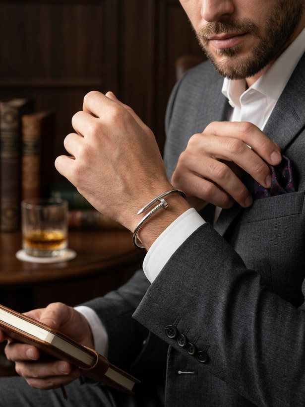 دستبند مردانه کارتیر طرح میخ (Juste un Clou) – استیل رنگ ثابت