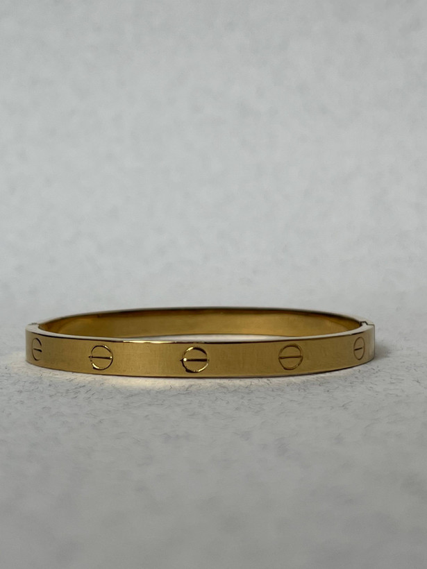 Men's Cartier Love Bangle Bracelet – Stainless Steel Screw Pattern Cuff