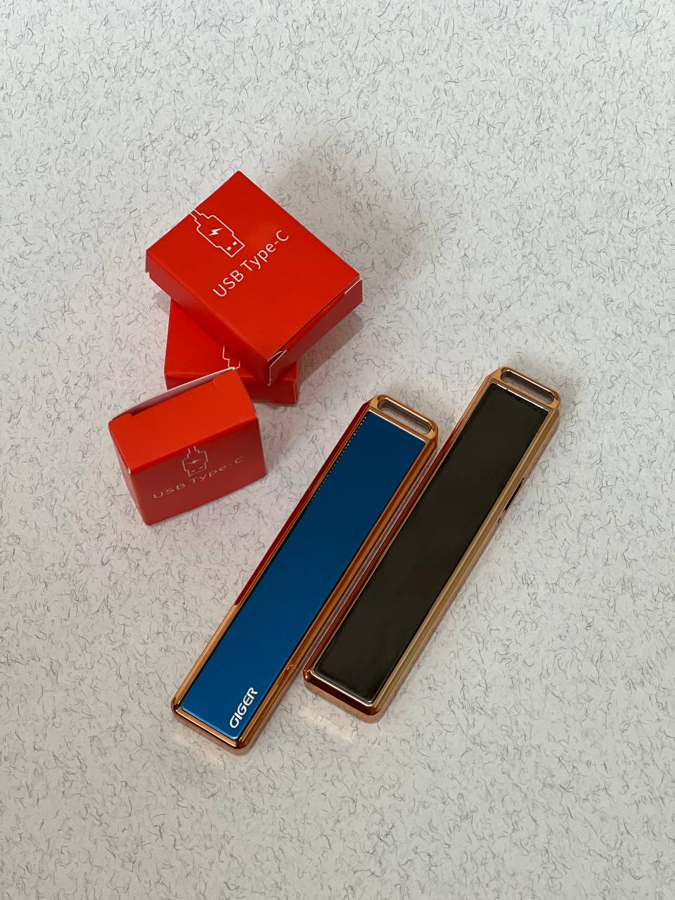 GIGER Slim Rechargeable Electric Lighter – Rectangular Mirror Finish