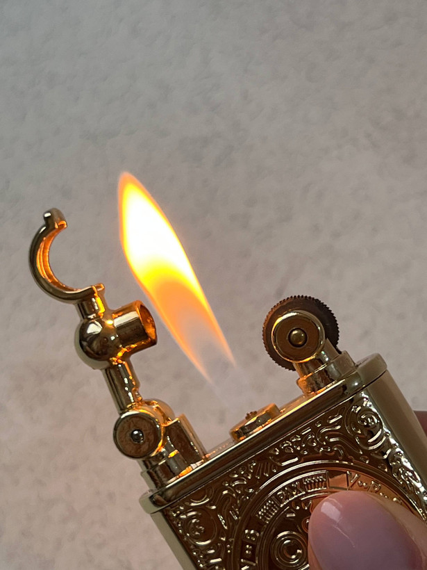 Constantine Glossy Flint Gas Lighter – Zippo Style (Gold & Black)