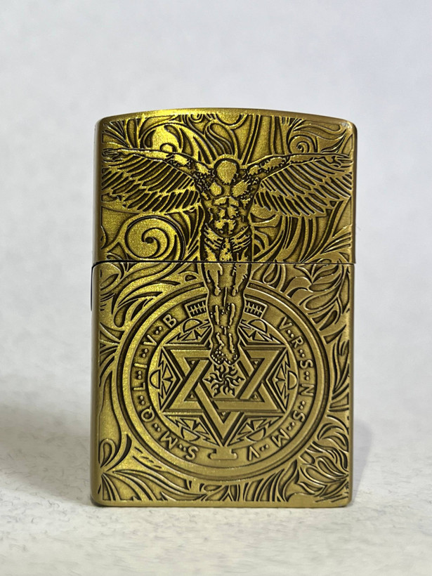 فندک گازی طرح زیپو برند لایتر (Lighter) مدل فرشته نگهبان Guardian Angel حکاکی برجسته (در دو رنگ)