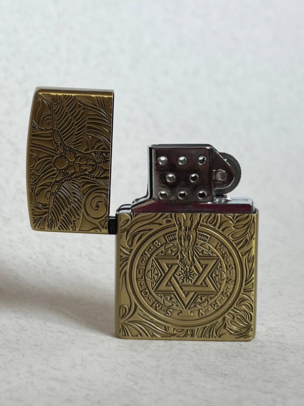 فندک گازی طرح زیپو برند لایتر (Lighter) مدل فرشته نگهبان Guardian Angel حکاکی برجسته