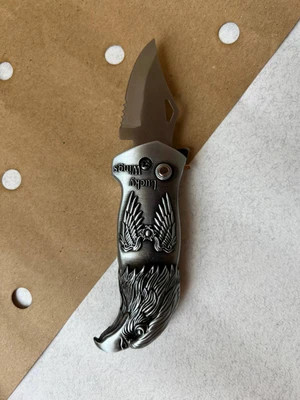 فندک اتمی چاقودار برند لایتر (Lighter) طرح عقاب و بال Lucky Wings | بدنه فلزی