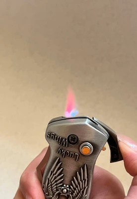فندک اتمی چاقودار برند لایتر (Lighter) طرح عقاب و بال Lucky Wings | بدنه فلزی