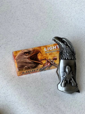 فندک اتمی چاقودار برند لایتر (Lighter) طرح عقاب و بال Lucky Wings | بدنه فلزی