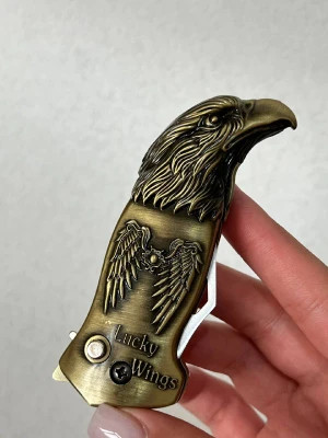 فندک اتمی چاقودار برند لایتر (Lighter) طرح عقاب و بال Lucky Wings | بدنه فلزی