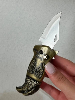 فندک اتمی چاقودار برند لایتر (Lighter) طرح عقاب و بال Lucky Wings | بدنه فلزی