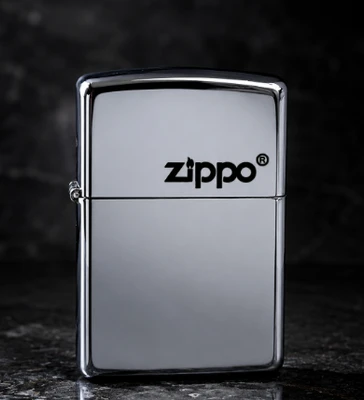 فندک بنزینی طرح زیپو برند لایتر (Lighter) طرح لوگو زیپو کروم براق | بدنه فلزی