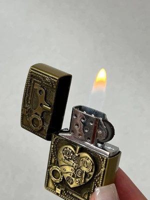 فندک گازی طرح زیپو برند لایتر (Lighter) طرح قلب مکانیکی استیمپانک | بدنه فلزی