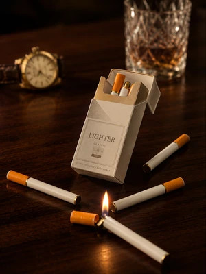 فندک گازی طرح سیگار برند لایتر (Lighter) مدل جیبی | بدنه فلزی مینیاتوری
