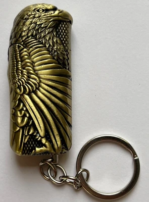 فندک گازی جاکلیدی‌دار برند لایتر (Lighter) طرح عقاب طلایی | بدنه فلزی
