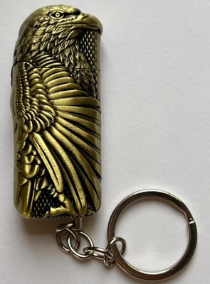 فندک گازی جاکلیدیدار برند لایتر (Lighter) طرح عقاب طلایی | بدنه فلزی